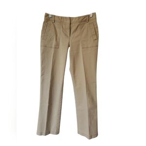 Ann Taylor Loft Women's Khaki Tan Cotton Blend Cropped Pants Size 2 Petite